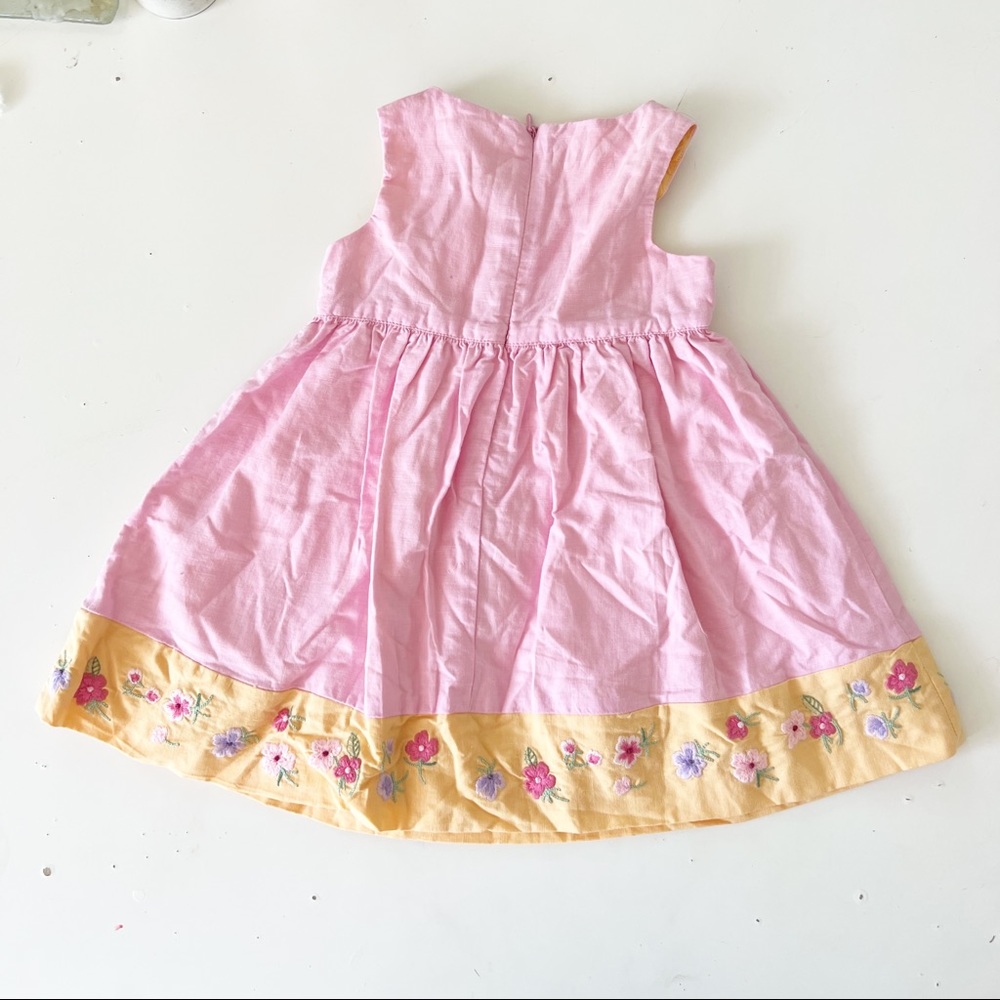 GAP Girl’s New Pastel Pink & Yellow Floral Dress NWT - Picture 7 of 16
